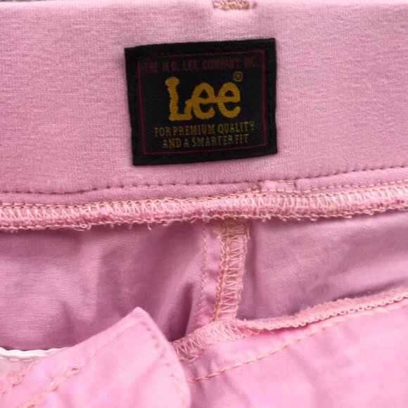 Lee Women Cargo Capri Pants Size 8 Medium Widde Leg Outdoors Casual Pink Classic - Picture 3 of 12